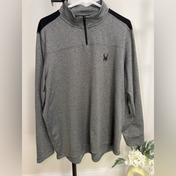 Spyder Other - Spyder Activewear Gray Quarter Zip Pullover | Men’s Size L | Minimal Sport Core